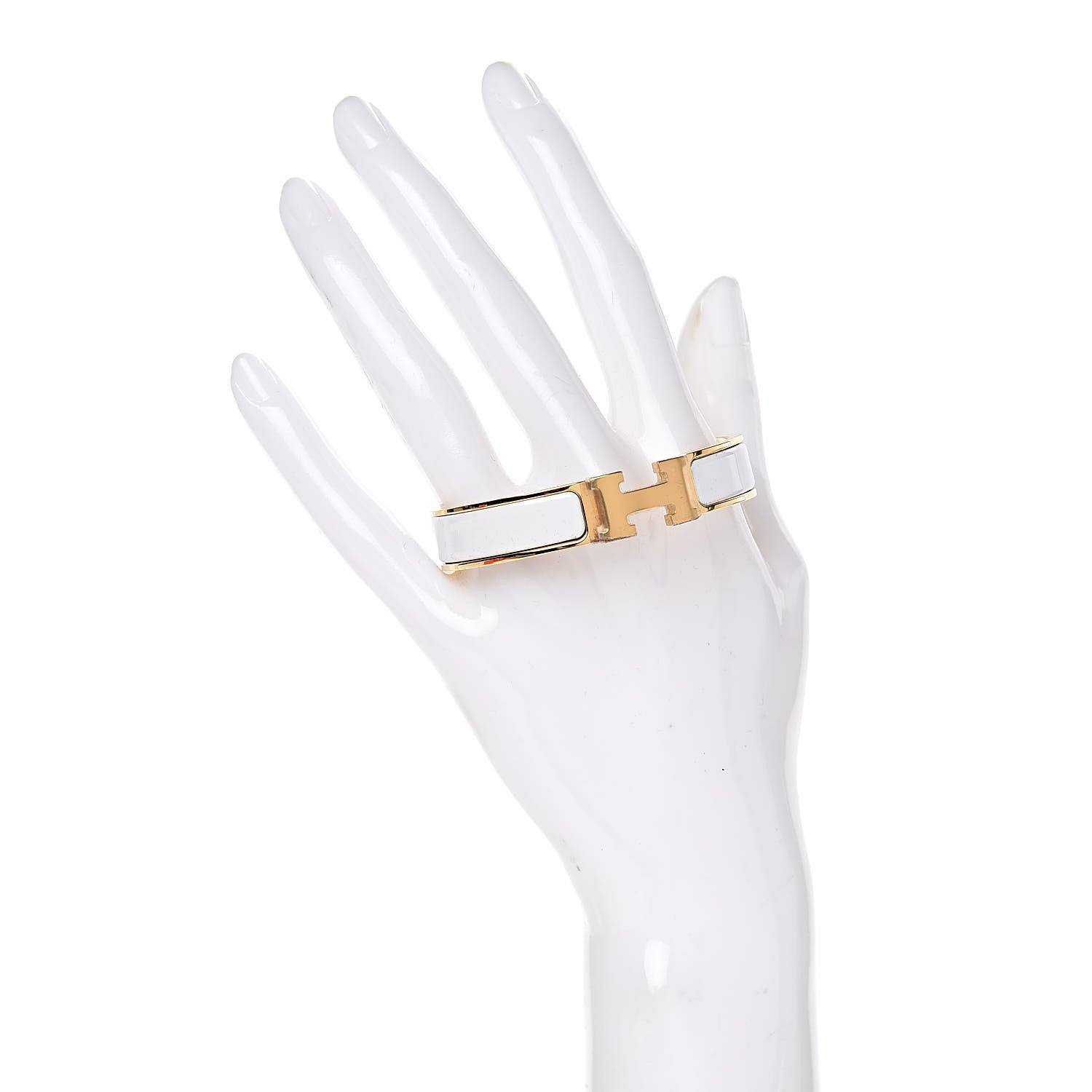 Hermes Enamel Narrow Clic Clac H Bracelet PM White 2 of 5