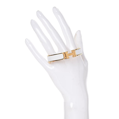 Hermes Enamel Narrow Clic Clac H Bracelet PM White 2 of 5