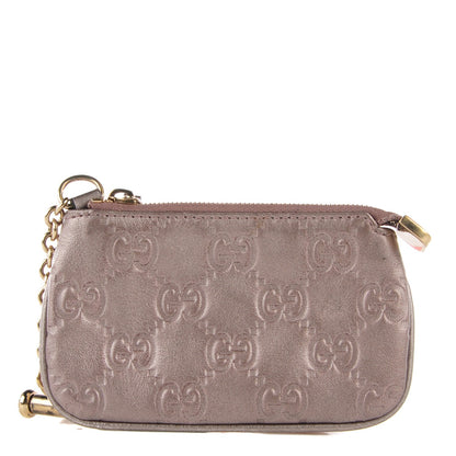 Gucci Metallic Guccissima Key Case Mauve 1 of 12
