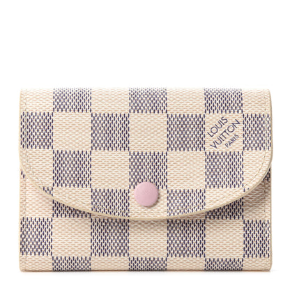 Louis Vuitton Damier Azur Rosalie Coin Purse Rose Ballerine 1 of 8