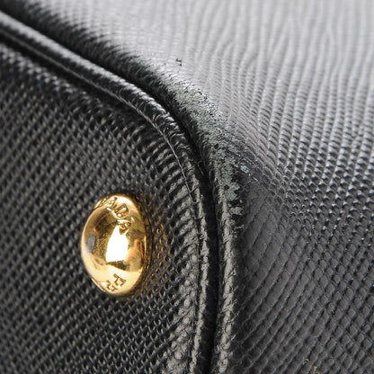 Prada Saffiano Cuir Large Double Bag Black Mughetto 11 of 13