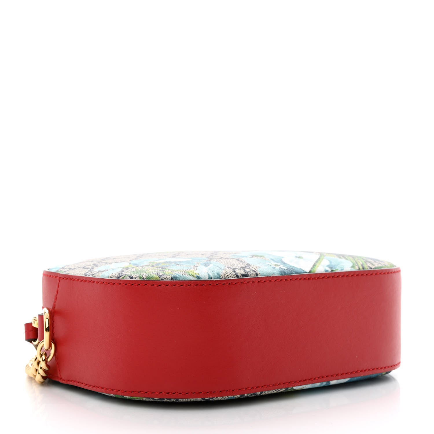 Gucci GG Supreme Monogram Blooms Mini Chain Shoulder Bag Beige Blue Navy Hibiscus Red 4 of 10
