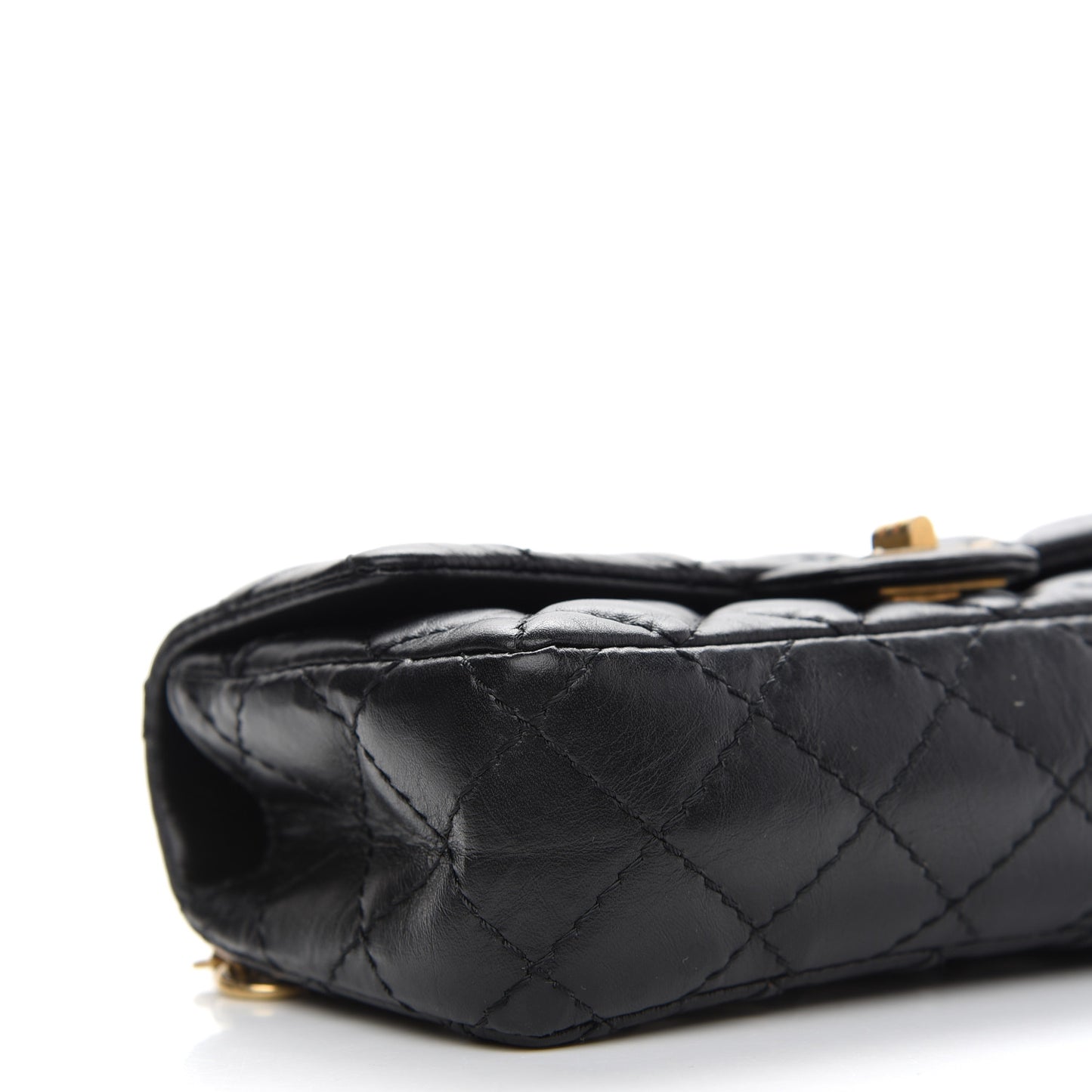 Aged Calfskin Quilted 2.55 Reissue Chain Waist Bag Black