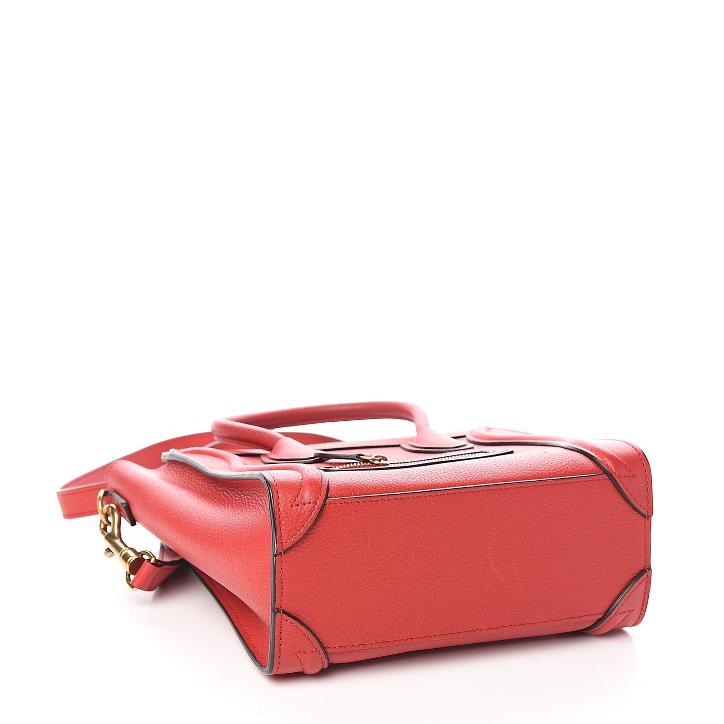 Drummed Calfskin Nano Luggage Coquelicot