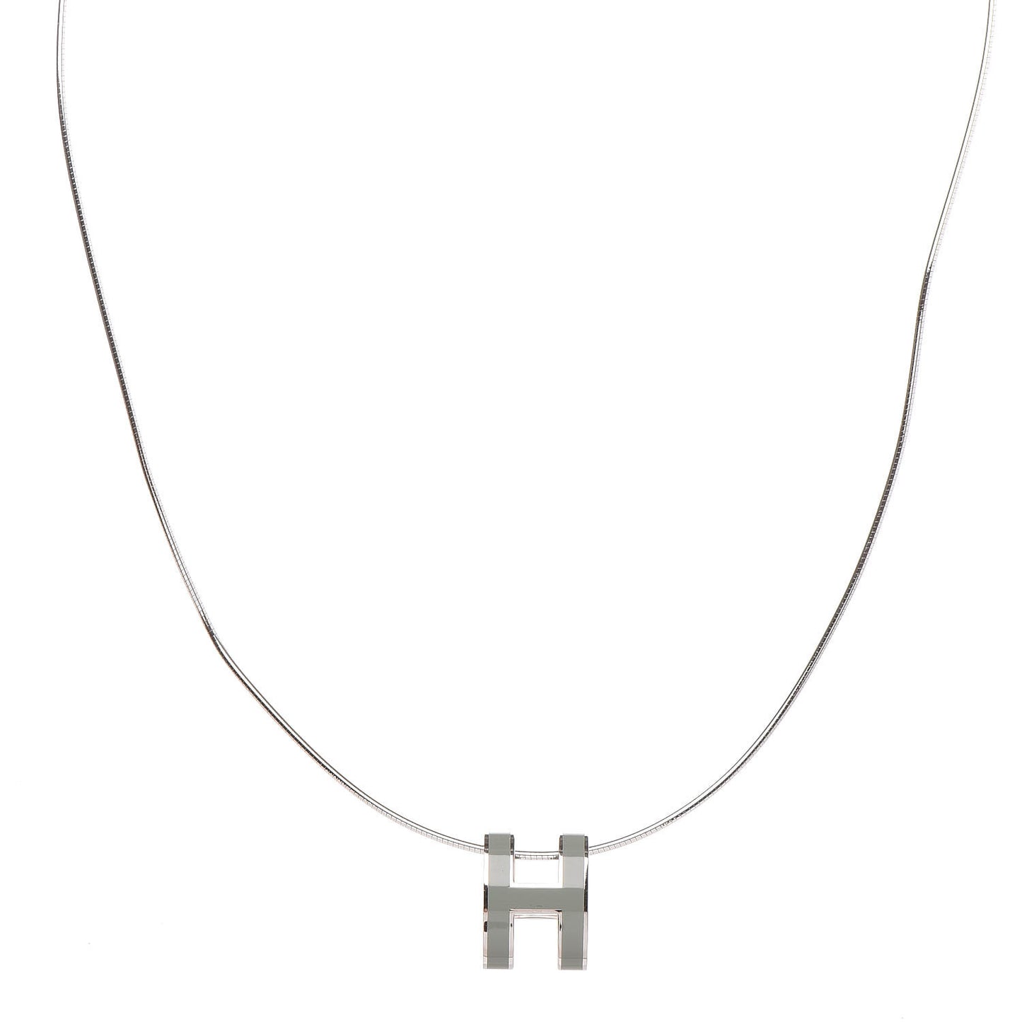 Lacquered Palladium Pop H Necklace Jade