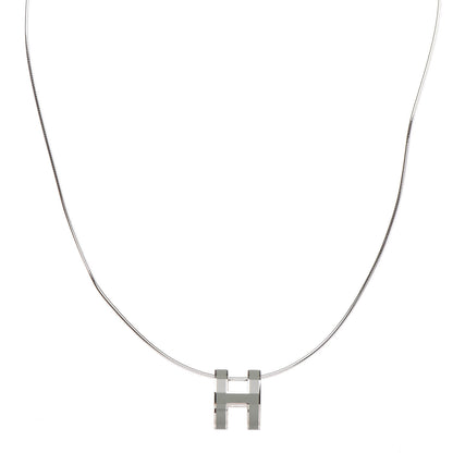 Hermes Lacquered Palladium Pop H Necklace Jade 1 of 6