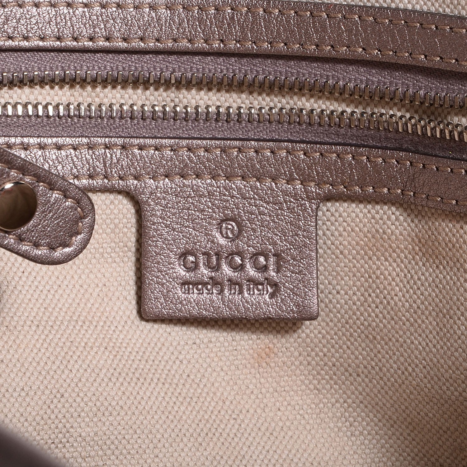 Gucci Metallic Guccissima Medium GG Twins Tote Mauve 6 of 7