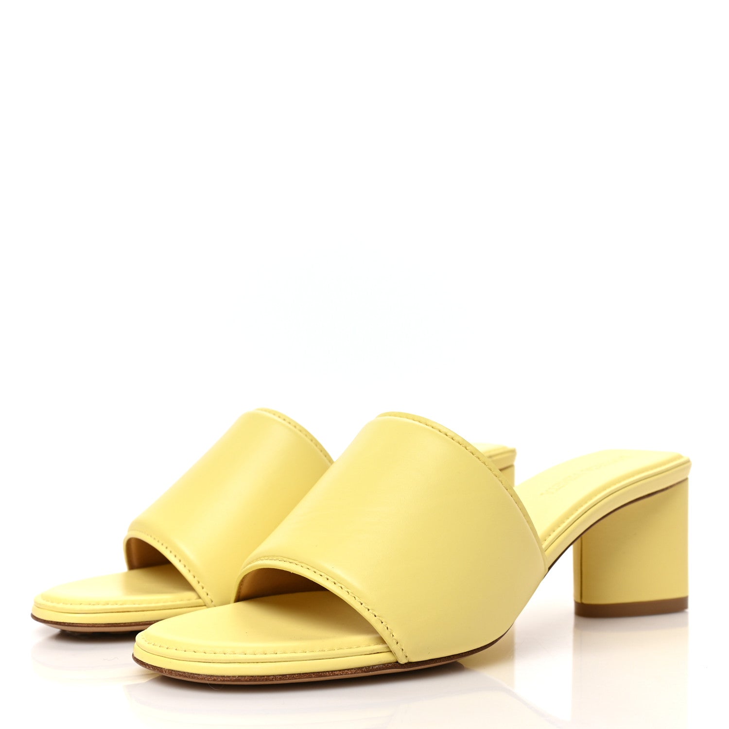 Bottega Veneta Vienna Calfskin The Band Mule Sandals 36 Lemonade 3 of 8