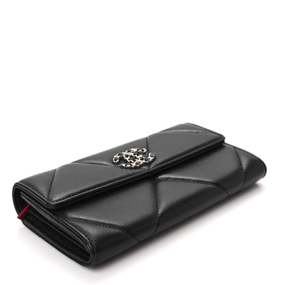 Chanel Lambskin Quilted Chanel 19 Flap Wallet Black 4 of 8