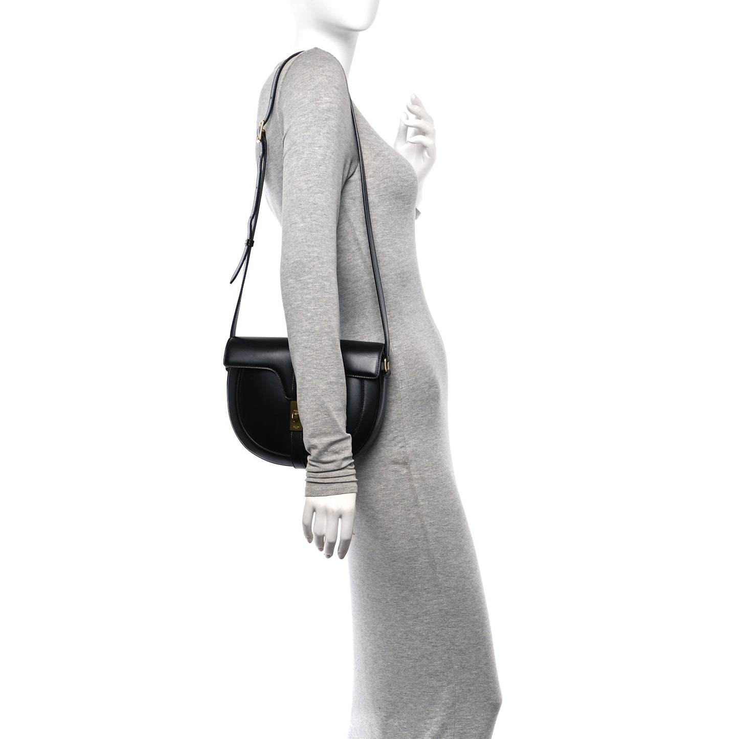 Satinated Calfskin Medium Besace 16 Black