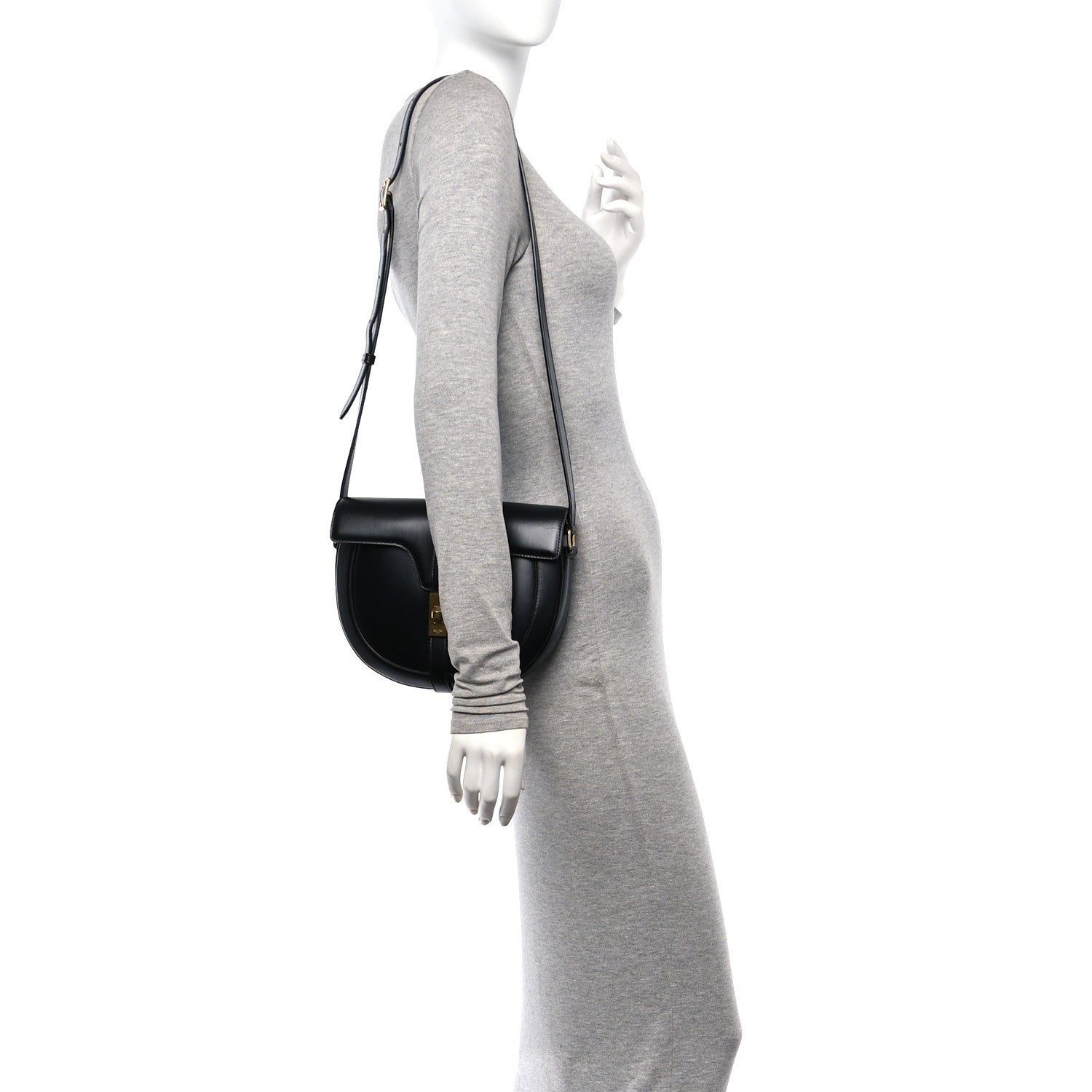 Celine Satinated Calfskin Medium Besace 16 Black 2 of 14