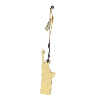 Hermes Togo Epsom Petit H Statue of Liberty Bag Charm GM Craie Soufre 1 of 4