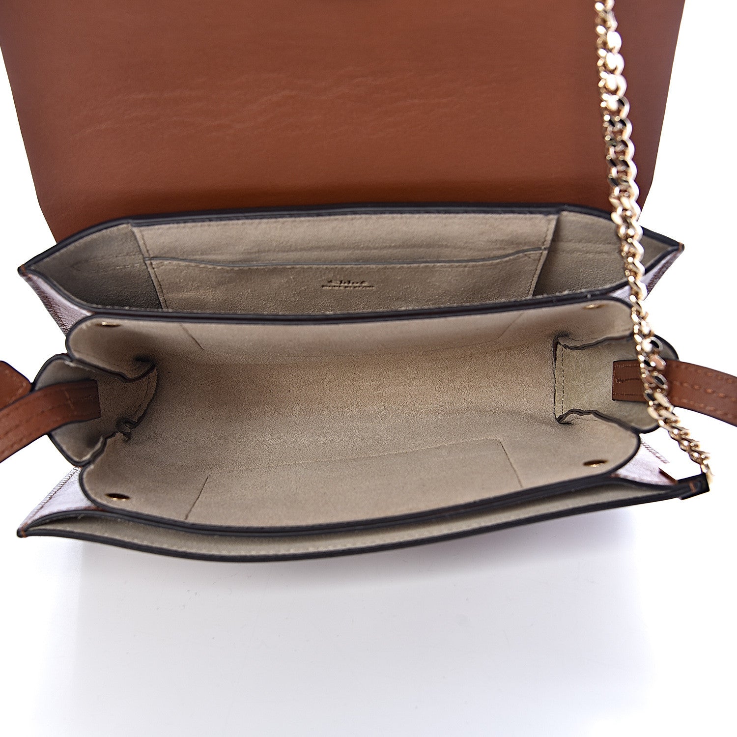 Chloe Suede Calfskin Small Faye Shoulder Bag Tobacco 5 of 10