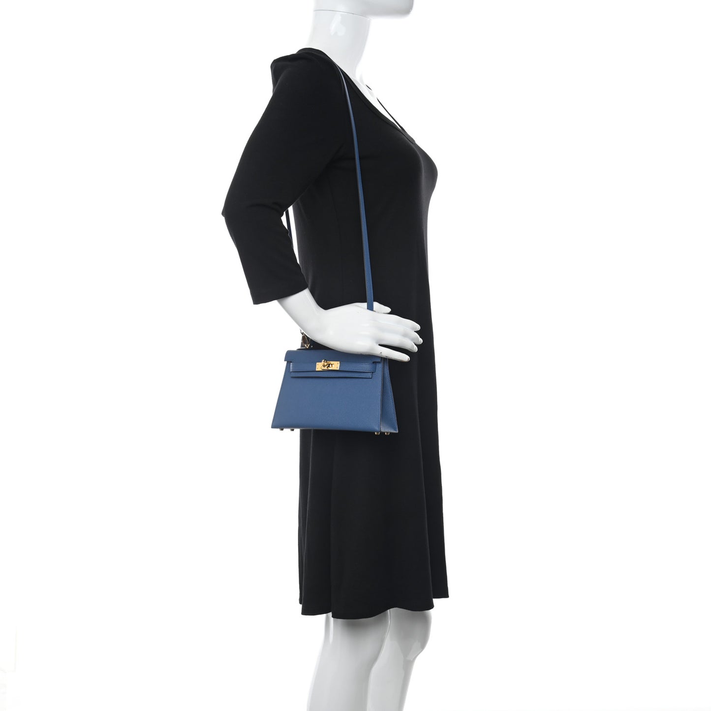 Epsom Mini Kelly Sellier 20 Bleu Agate