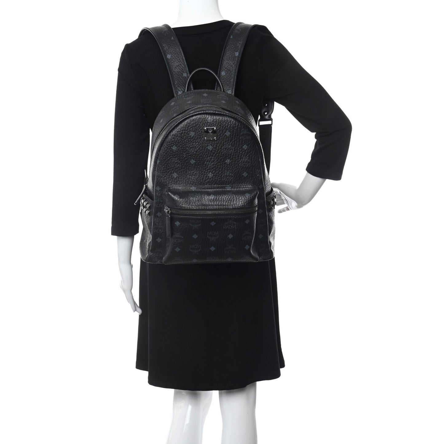 Visetos Medium Side Studs Stark Backpack Black