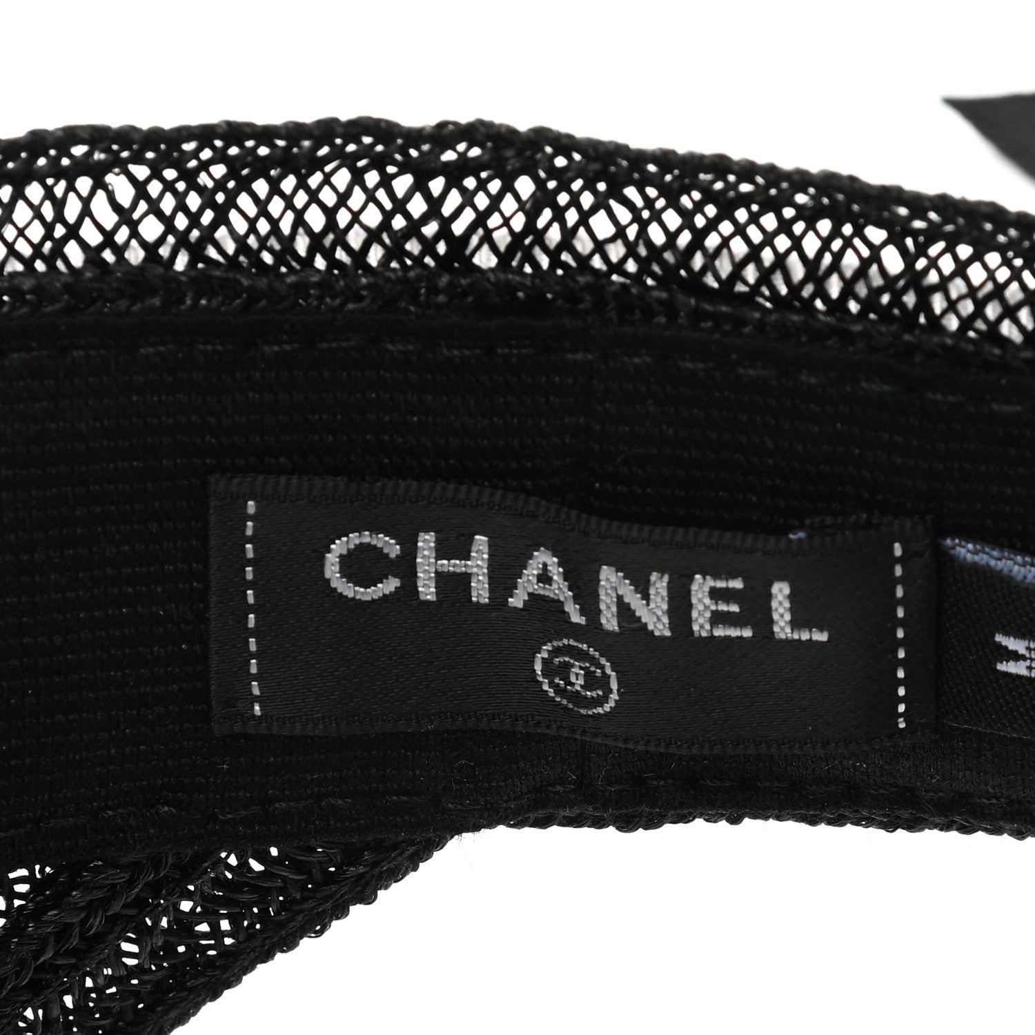 Chanel Abaca Cotton Ribbon Visor M Black 7 of 7