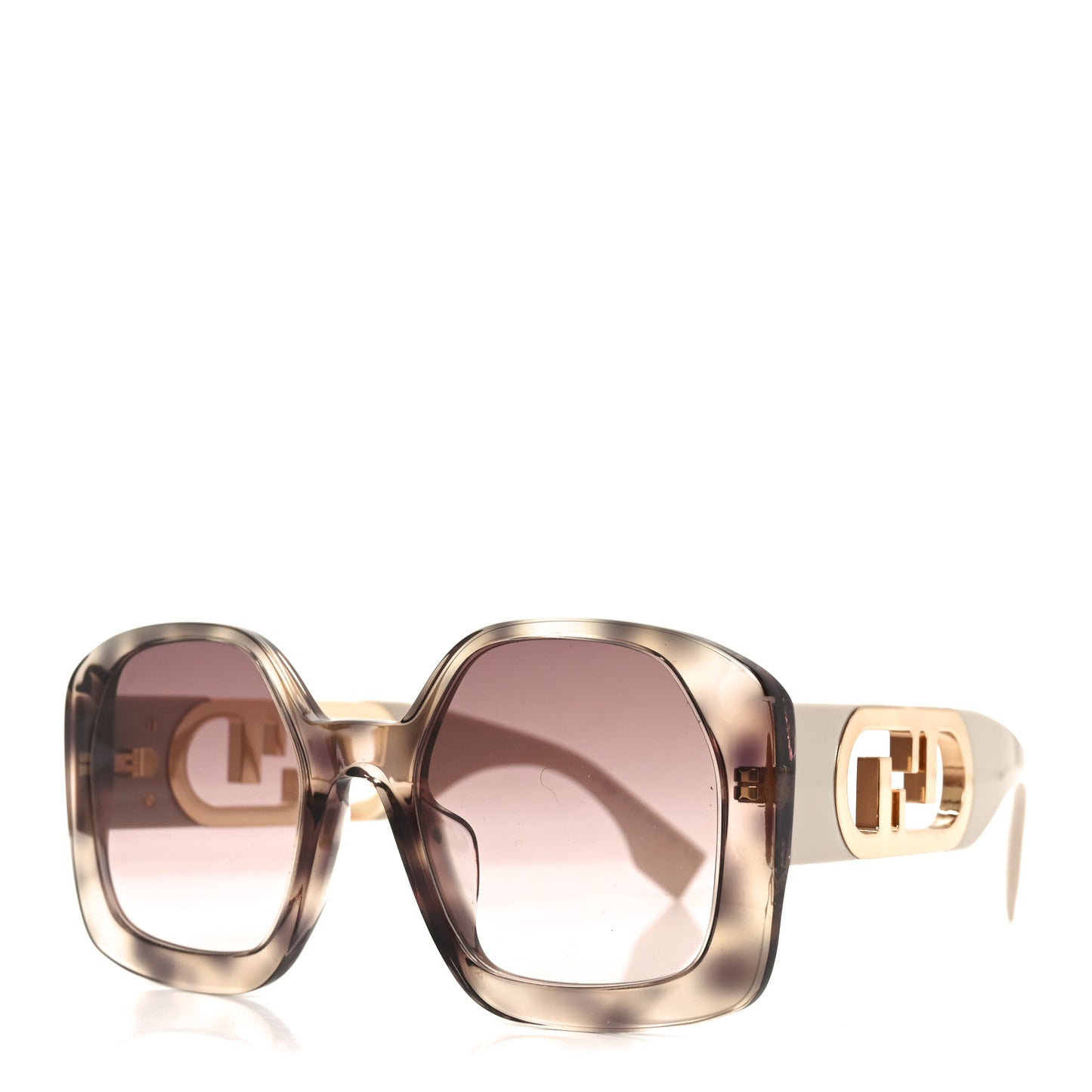 Acetate O'Lock Square Sunglasses FE40048U Havana Beige