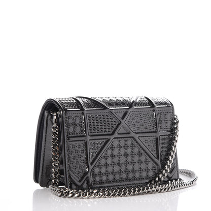 Christian Dior Metallic Patent Micro-Cannage Baby Diorama Flap Bag Onyx Black 3 of 8