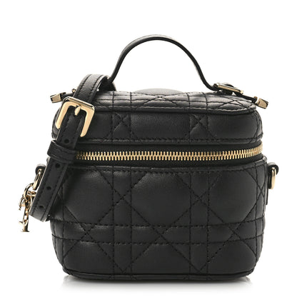 Christian Dior Lambskin Cannage Micro Lady Dior Vanity Case Black 1 of 11