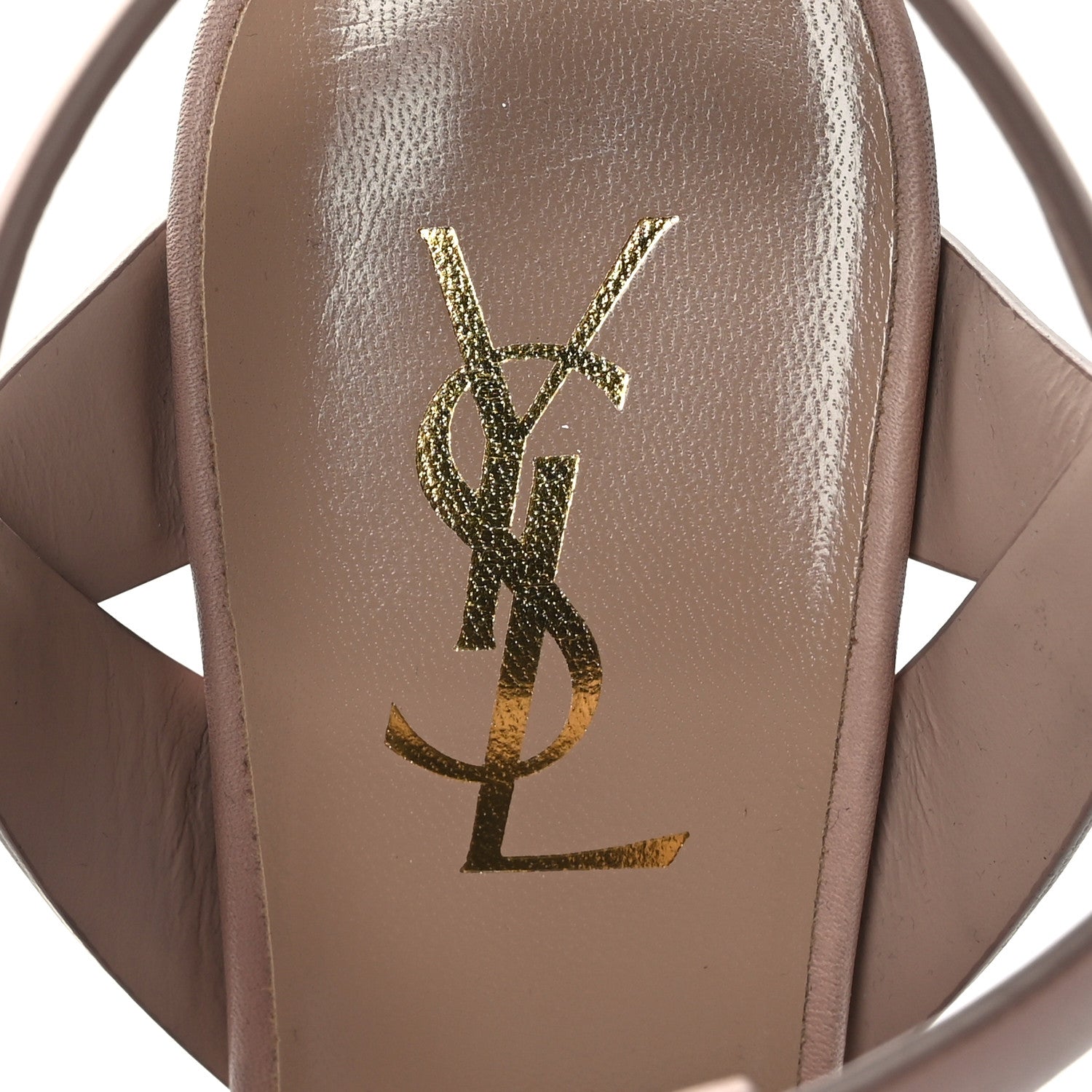 Saint Laurent Calfskin Tribute 105 Platform Sandals 37 Nude 8 of 8
