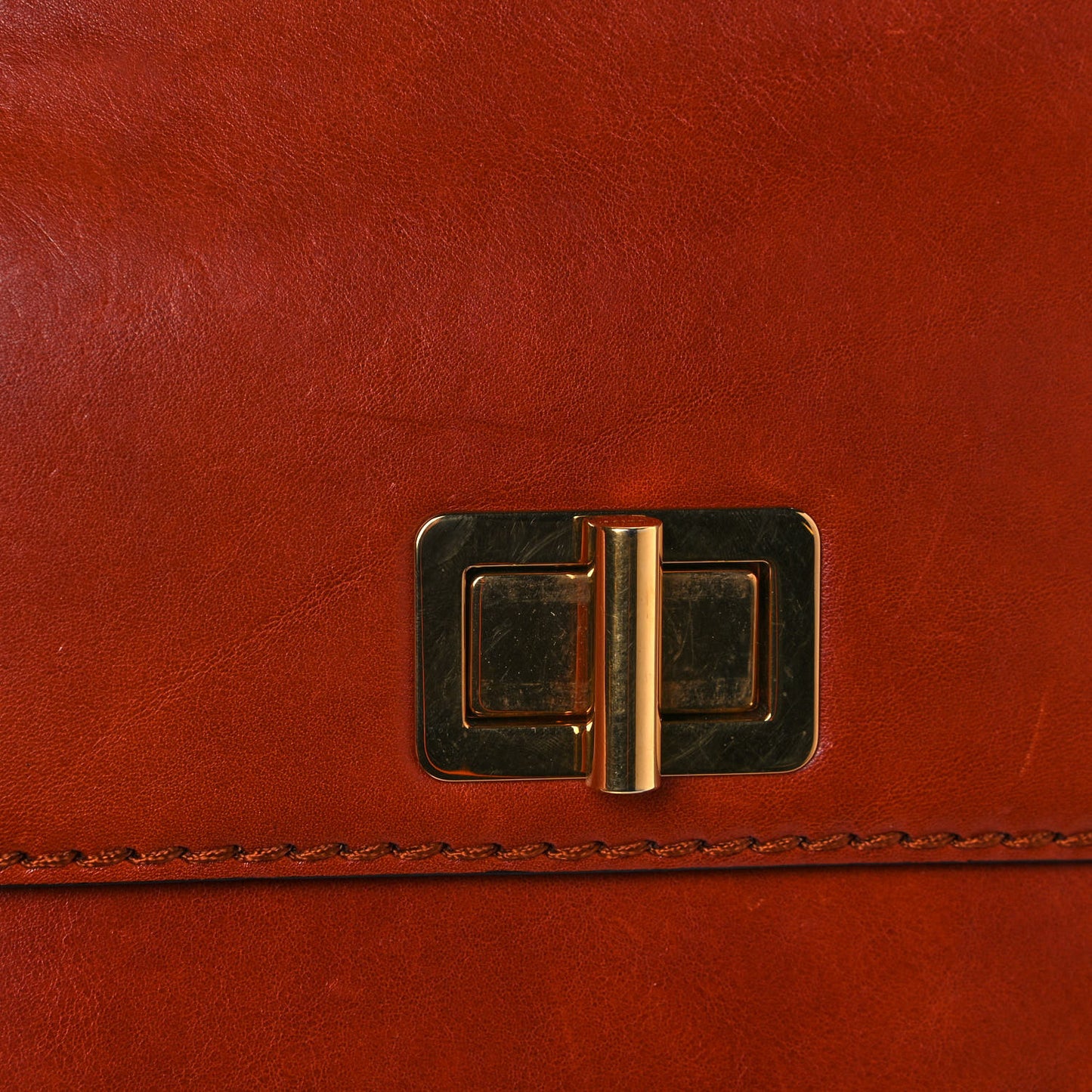 Calfskin Louise Shoulder Bag Brown