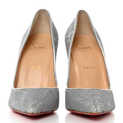 Christian Louboutin Paillettes Hotfix Specchio Pigalle Follies 100 Pumps 39 Silver 2 of 9
