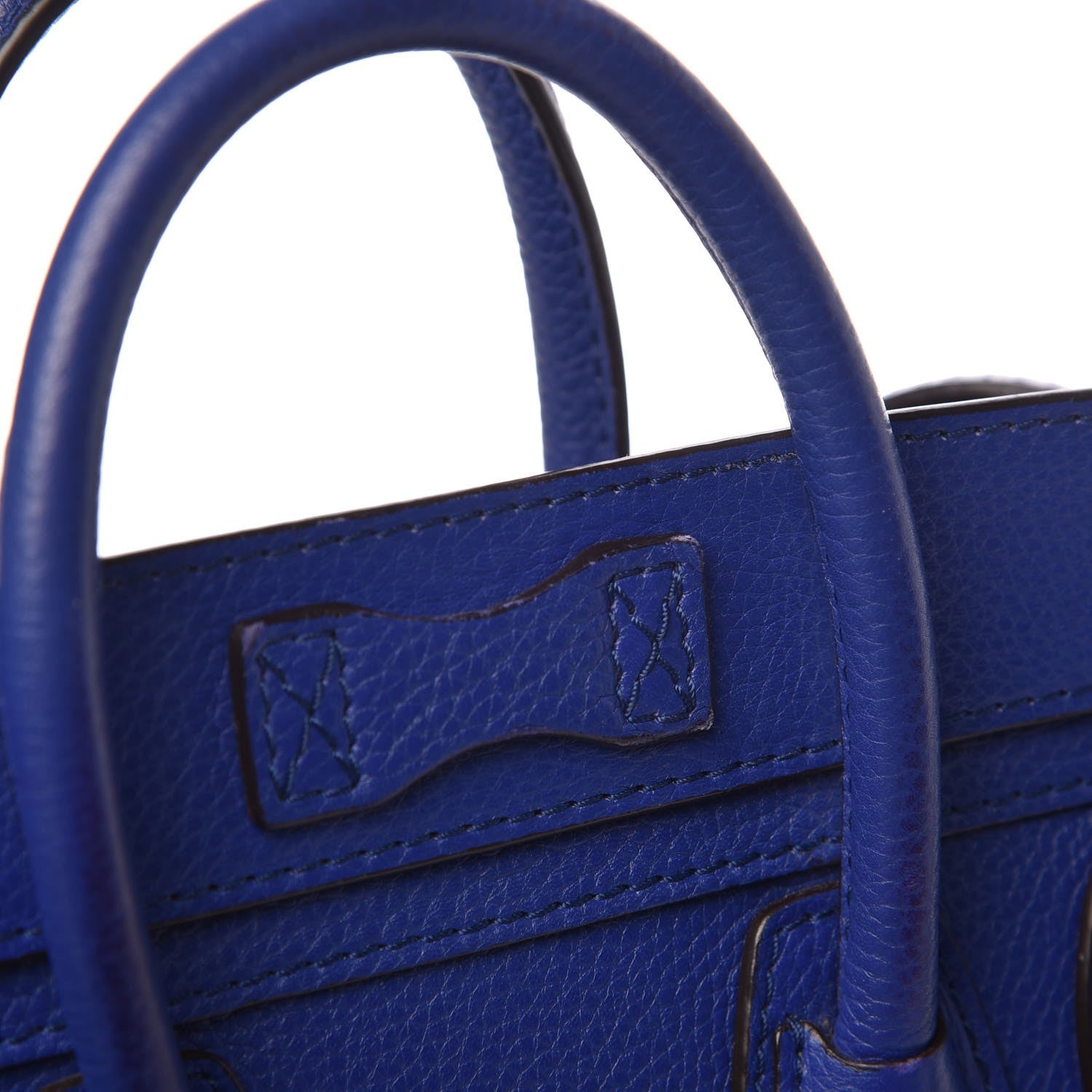 Celine Drummed Calfskin Nano Luggage Indigo 13 of 28