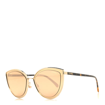 Chanel Metal Cat Eye Sunglasses 4222 Gold 1 of 8