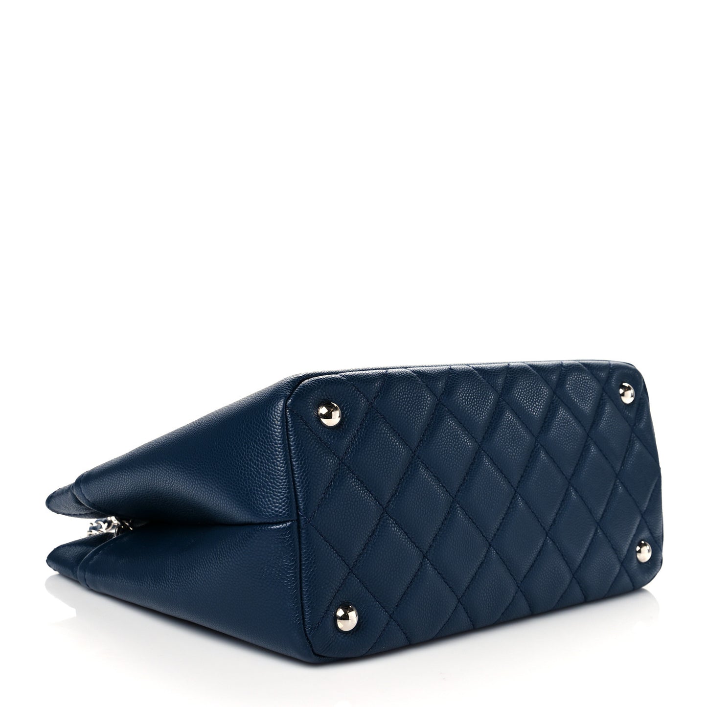 Caviar Quilted Timeless CC Soft Tote Navy Blue