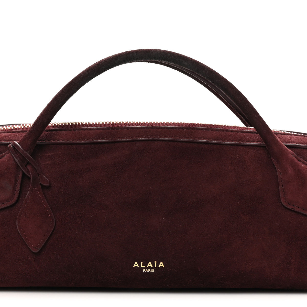Suede Goatskin Teckel Clutch Rouge Grenat