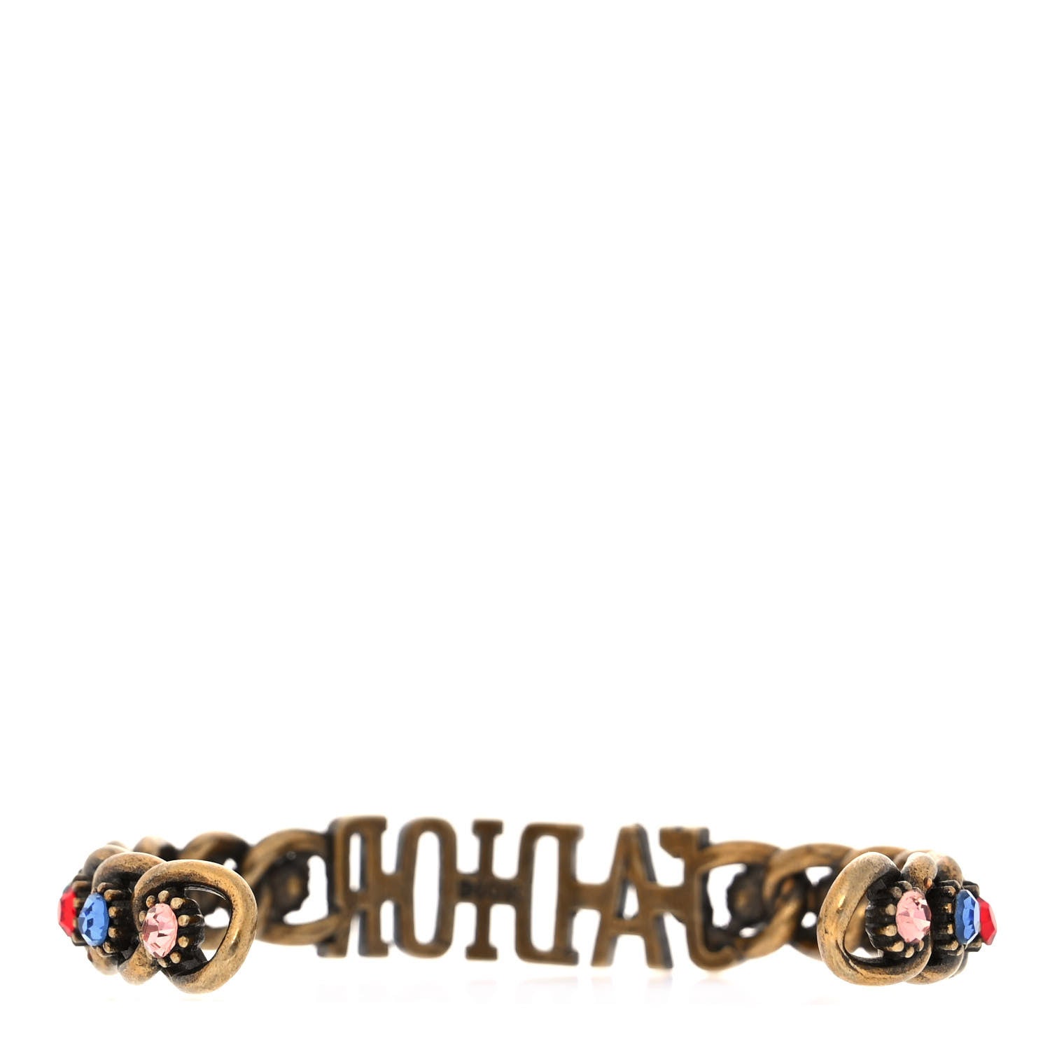 Christian Dior Metal Crystal J'Adior Bracelet Cuff Gold Multicolor 3 of 5