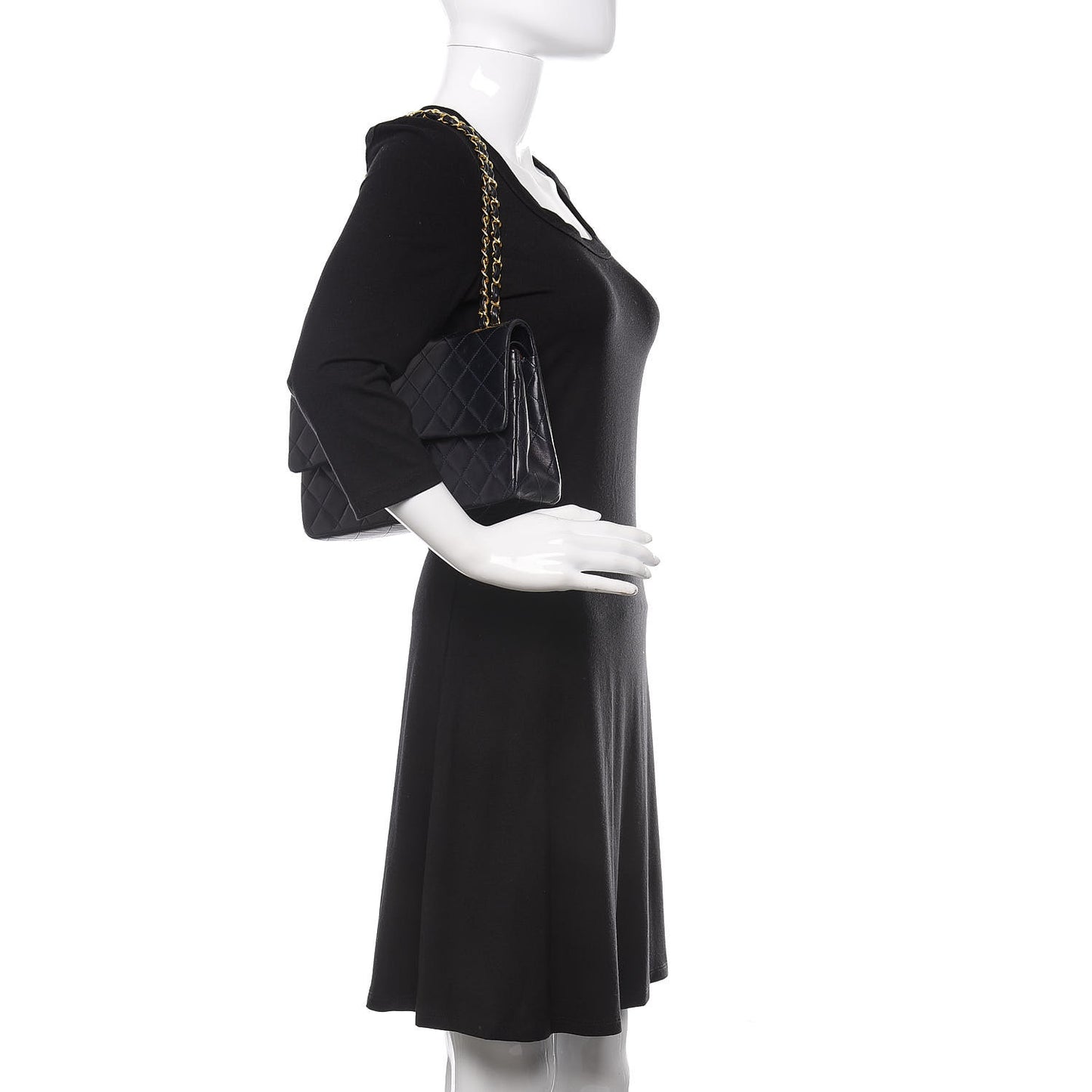Lambskin Quilted Medium Double Flap Navy