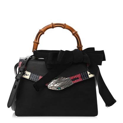 Gucci Calfskin Snakeskin Small Lilith Top Handle Bag Black 1 of 11