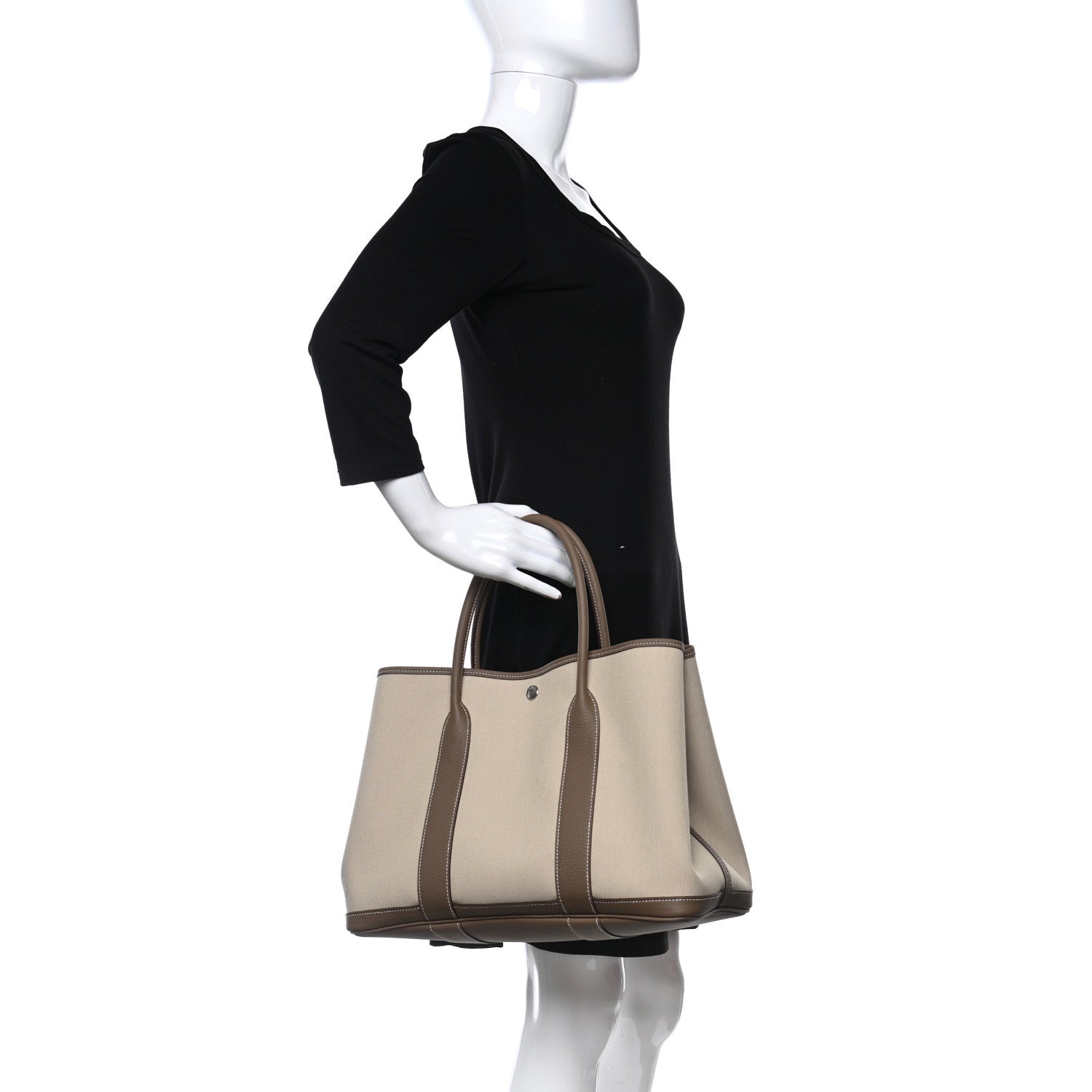 Hermes Twill D Negonda Garden Party 36 MM Tote Beton Etoupe 2 of 9