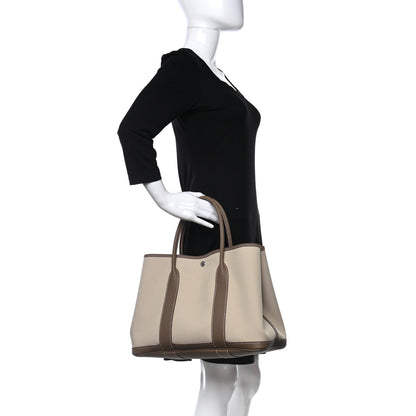 Hermes Twill D Negonda Garden Party 36 MM Tote Beton Etoupe 2 of 9