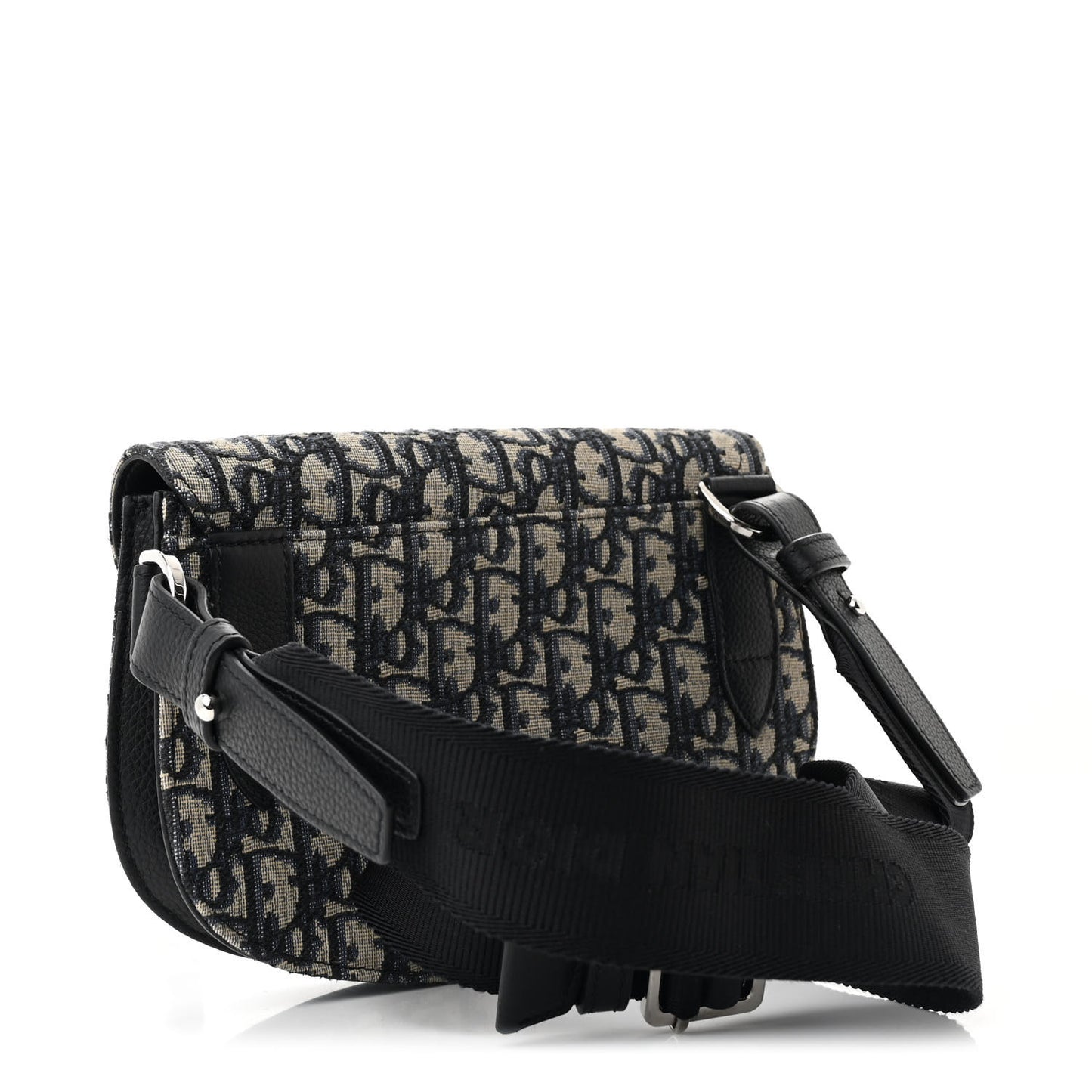 Oblique Saddle Messenger Pouch Beige Black