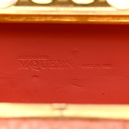 Alexander McQueen Snakeskin Knuckle Box Clutch Orange 6 of 13