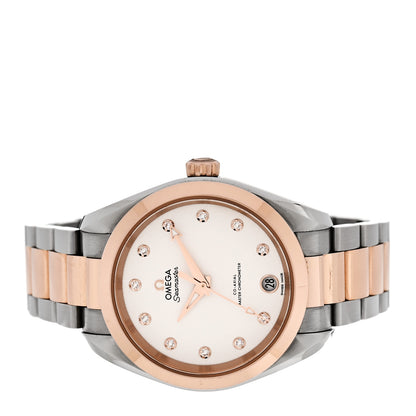 Omega Stainless Steel 18K Sedna Gold Diamond 34mm Seamaster Aqua Terra Co-Axial Automatic Watch Silver 220.20.34.20.52.001 2 of 5
