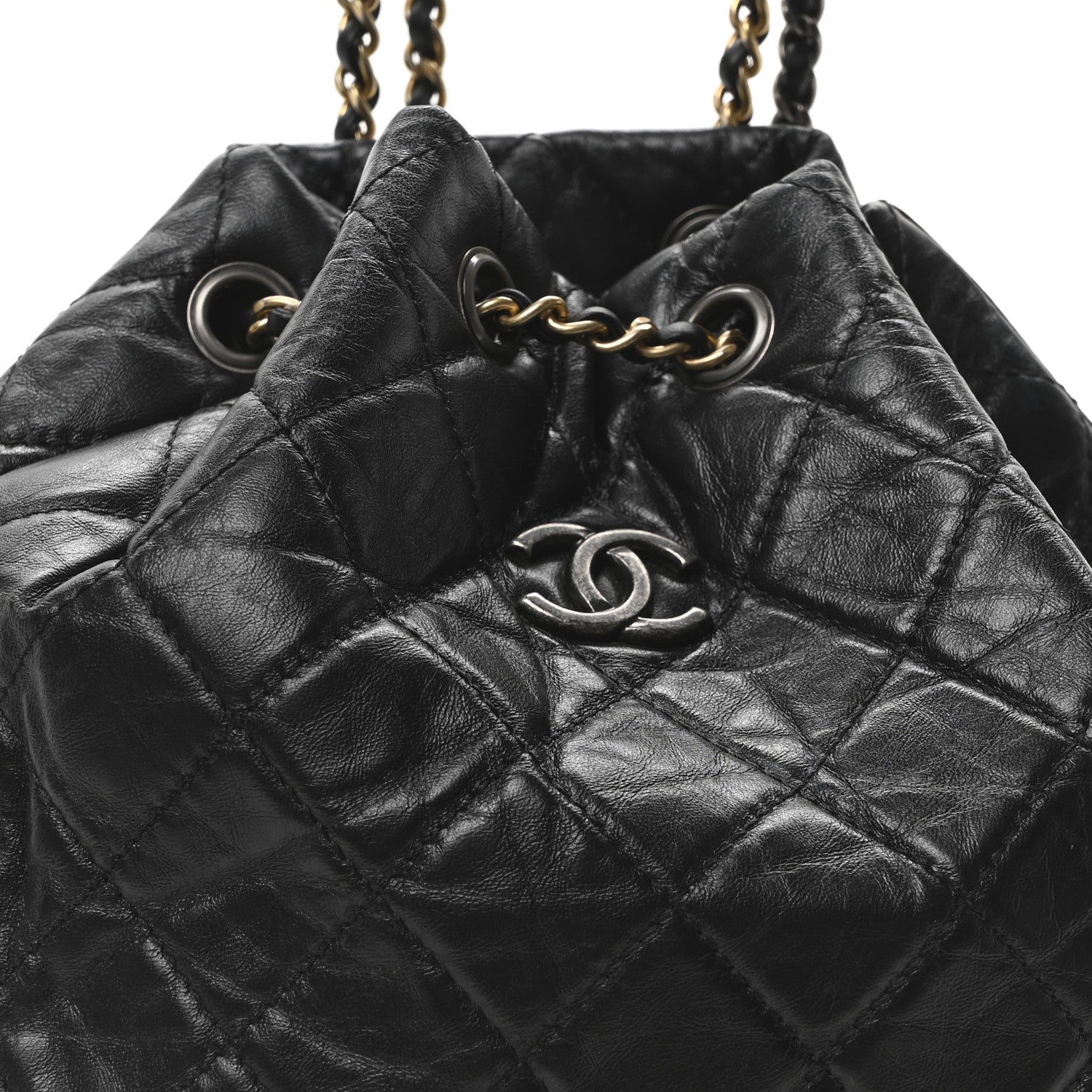 Chanel Aged Calfskin Quilted Small Gabrielle Backpack Black 8 of 10