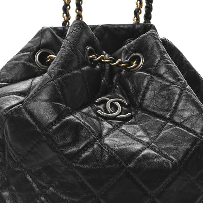 Chanel Aged Calfskin Quilted Small Gabrielle Backpack Black 8 of 10