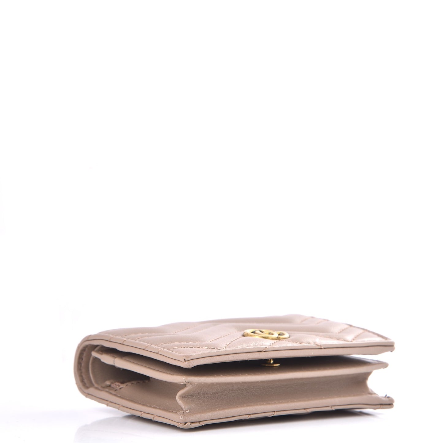 Calfskin Matelasse GG Marmont Card Case Wallet Porcelain Rose