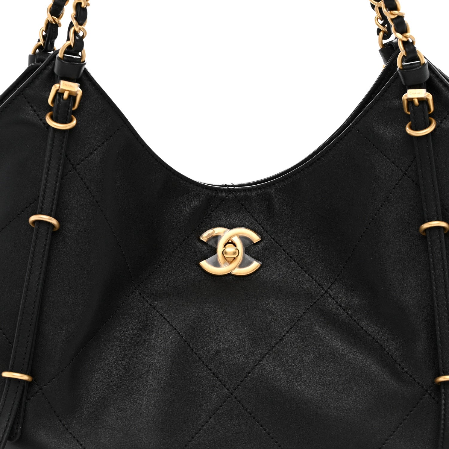 Chanel Calfskin Quilted Small Shopping Bag Black 9 of 11