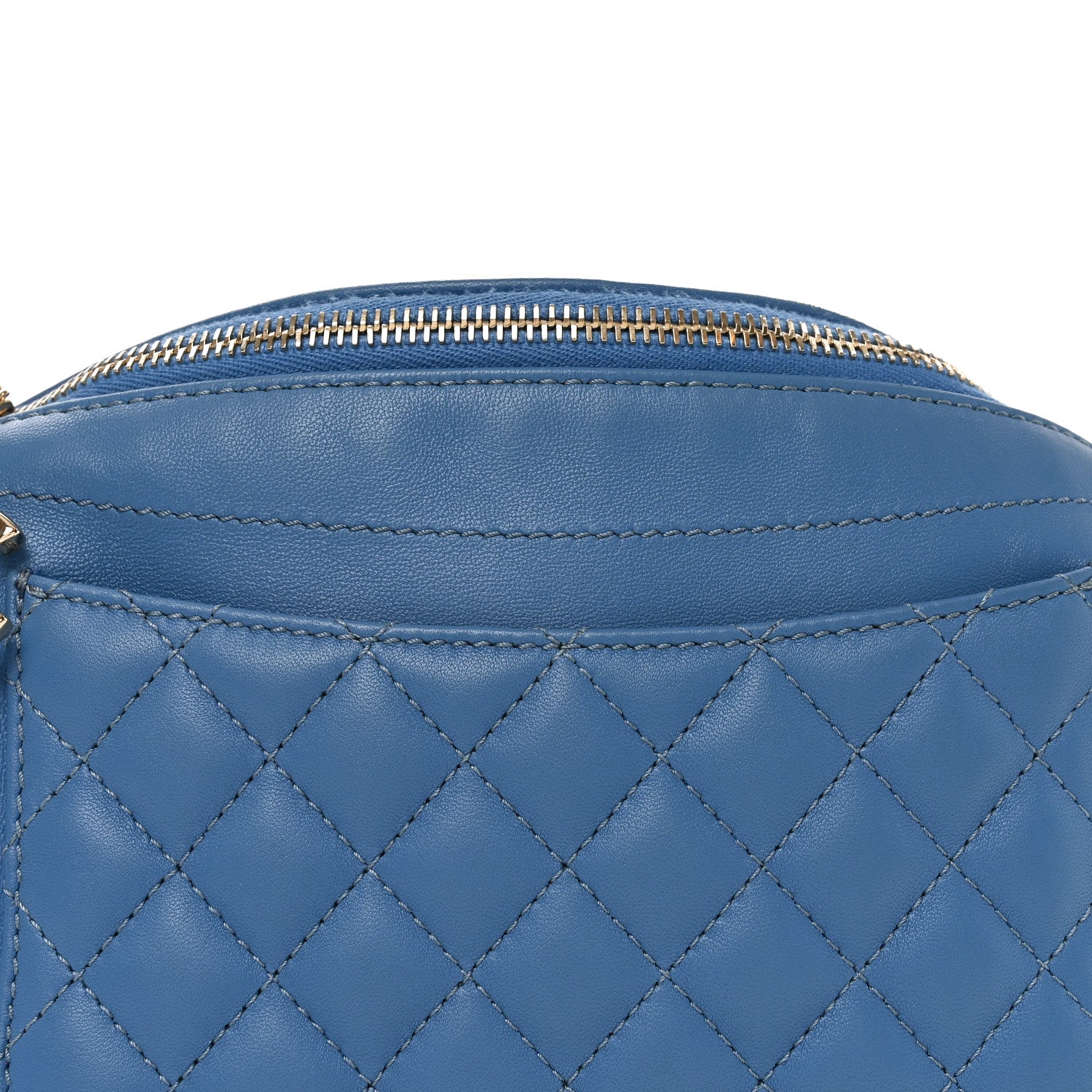 Chanel Lambskin Quilted Bi Waist Bag Pack Blue 8 of 10
