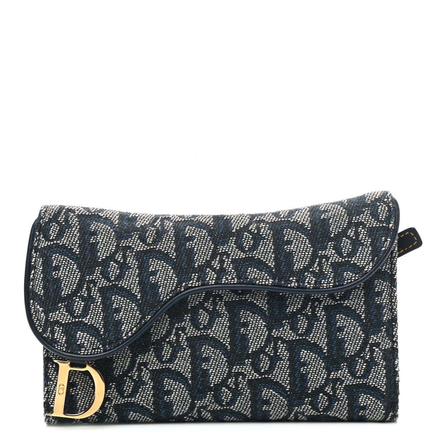 Christian Dior Oblique Saddle Large Zipped Wallet Blue 1 of 7