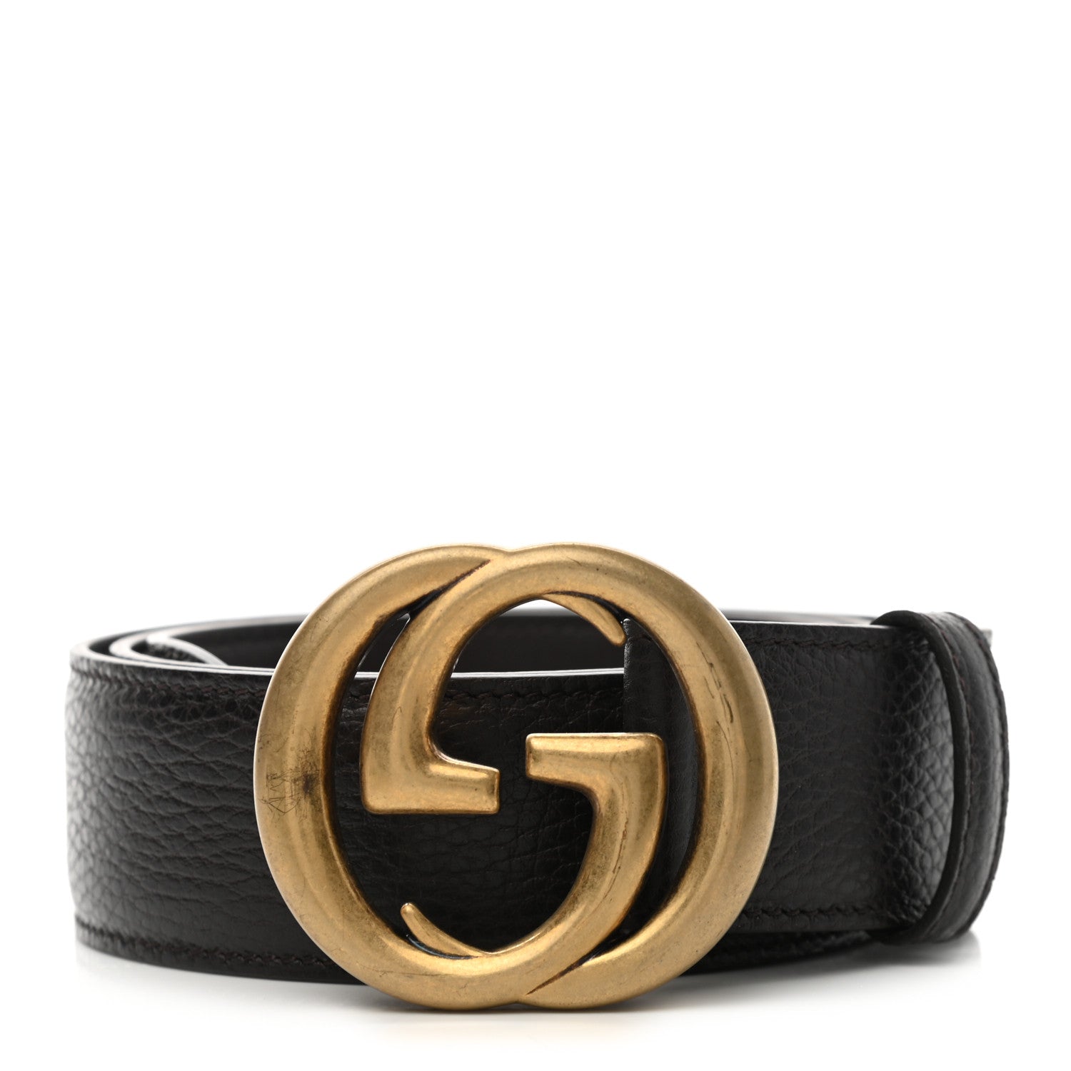Gucci Dollar Calfskin Interlocking G Belt 90 36 Dark Brown 1 of 5