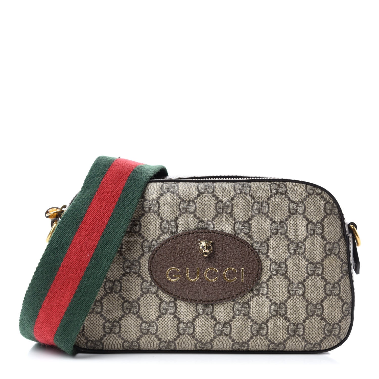 Gucci GG Supreme Monogram Web Neo Vintage Shoulder Bag Beige New Acero Crop 1 of 10
