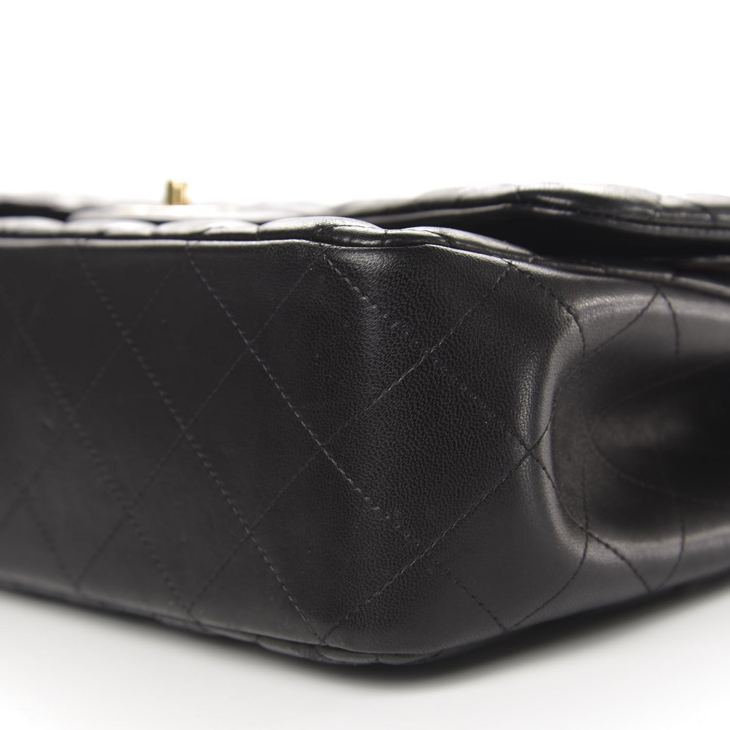Lambskin Quilted Jumbo Double Flap Black