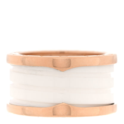 Bulgari 18K Rose Gold White Ceramic B.Zero1 Four-Band Ring 54 6.75 3 of 4