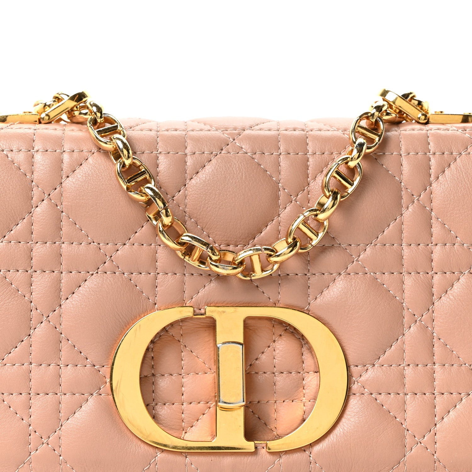 Christian Dior Calfskin Cannage Small Caro Bag Rose De Vents 8 of 10