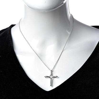 Tiffany Sterling Silver Elsa Peretti Infinity Cross Pendant Necklace 2 of 8